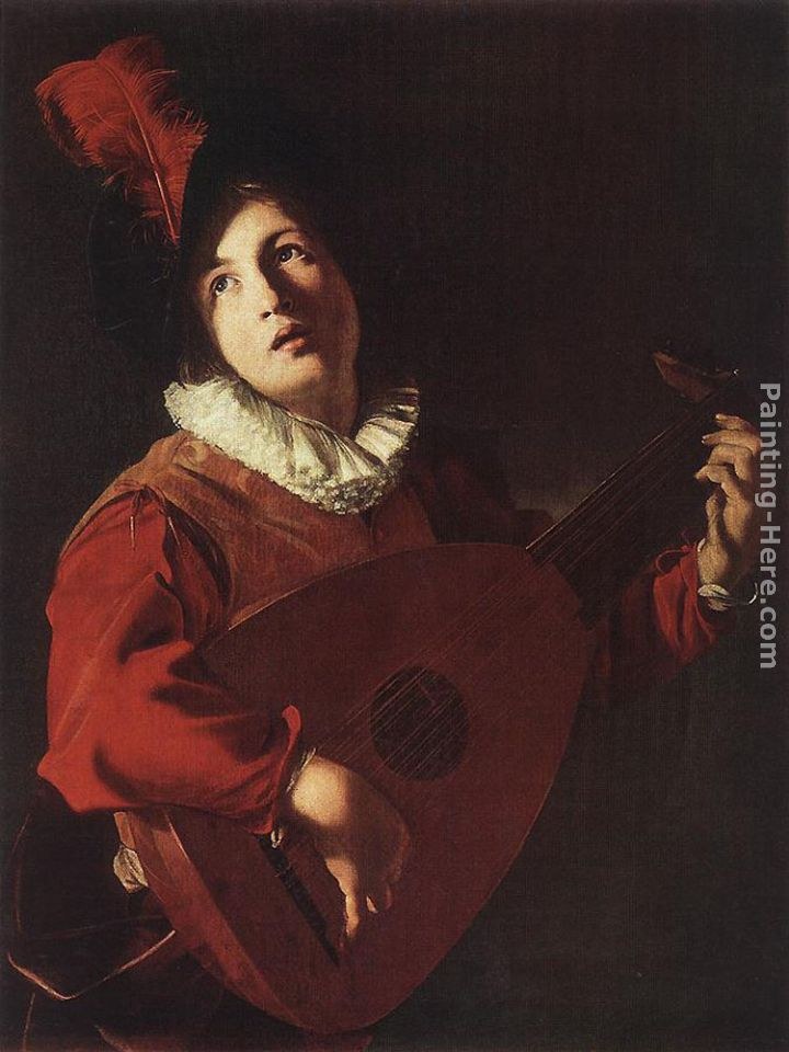 Bartolomeo Manfredi Lute Playing Young